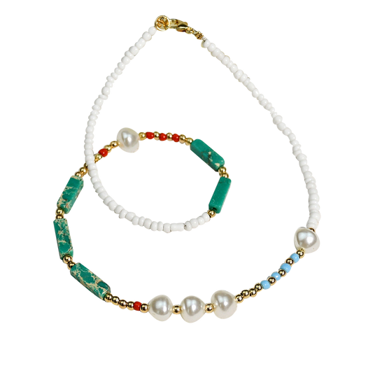 Pearl multi-bead combo necklace